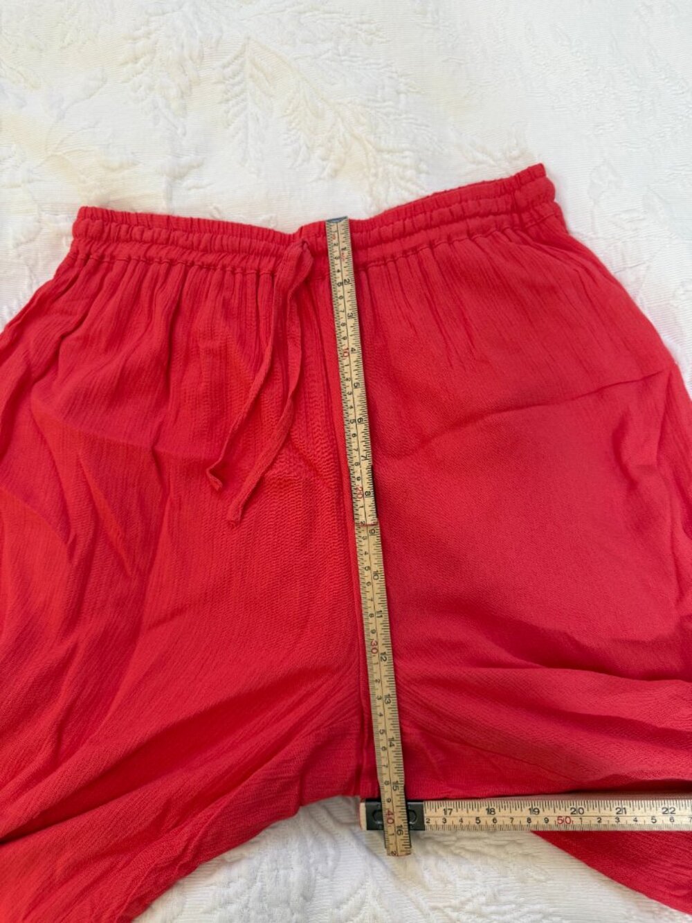 Fiori Pinky Red Double Layer Wide Leg Pants Size Large - Picture 3 of 10